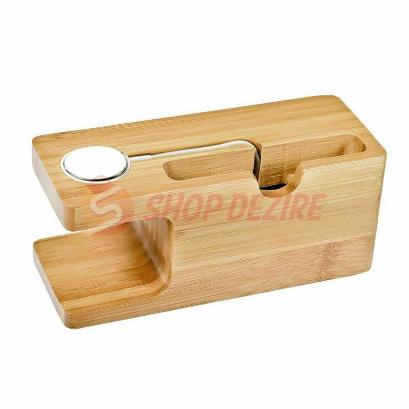 Bamboo Wooden Charging Station and Organizer for Apple