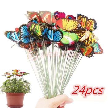 24 Pcs Butterfly Garden Stakes