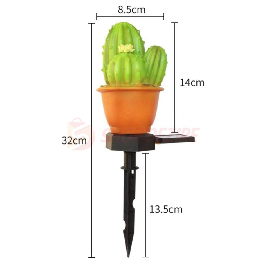 Solar-Powered Cactus Stake Light