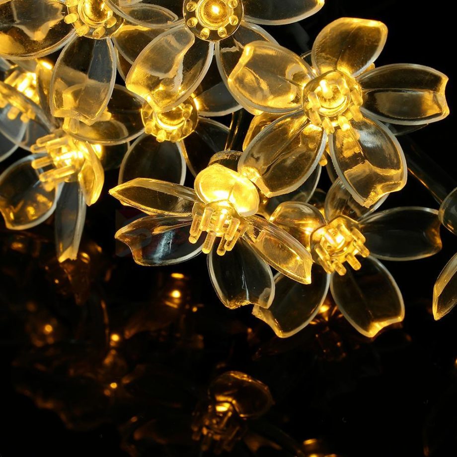 Solar-Powered LED Cherry Blossom String Lights