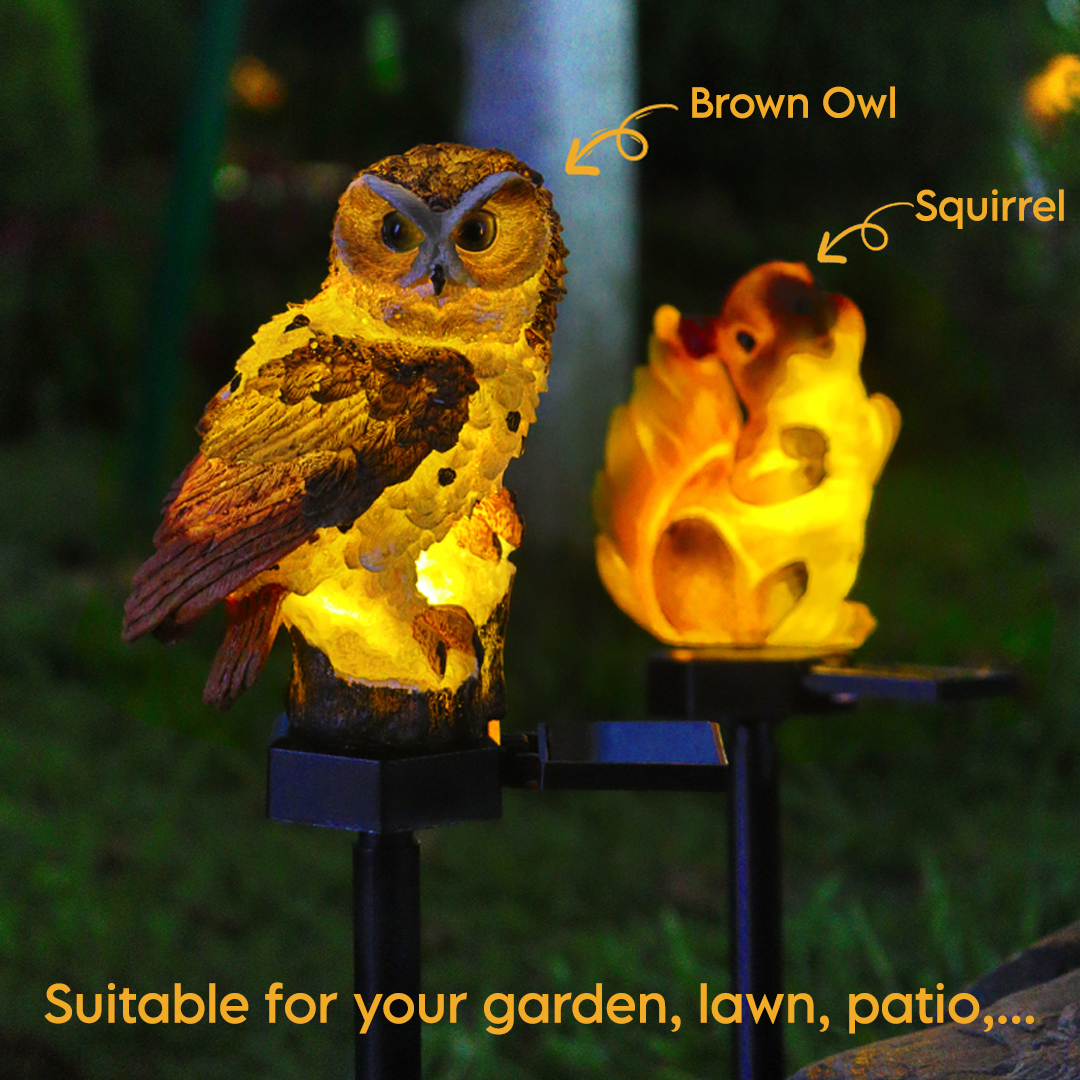 LED Owl Solar Lamp
